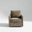 Fauteuil d'appoint rembourrÃ© pivotant Ã  360 degrÃ©s, avec compartiment de rangement dissimulÃ© et accoudoirs carrÃ©s capitonnÃ©s en losanges, comprenant un coussin rÃ©versible
