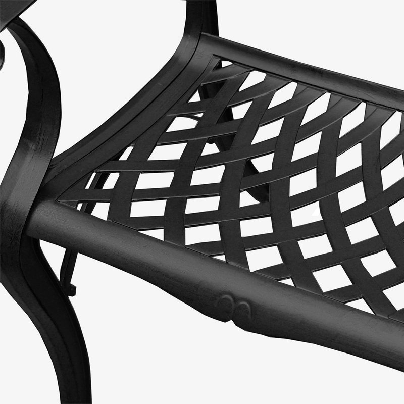 Casperson 4 - Person Patio Dining Set with Round Table, Black