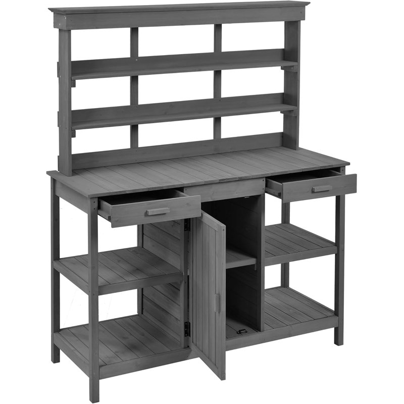 Armoire de rangement avec tiroirs pour l'extérieur, Gris