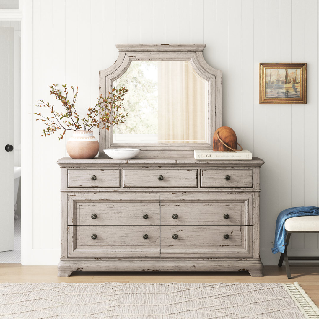 Tallia 66'' W 7 - Drawer Dresser with Mirror Sand & Stable™