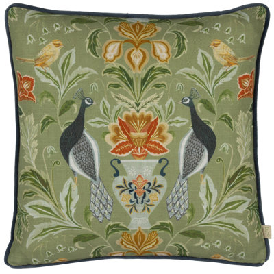 Chatsworth Peacock Floral Square Cushion
