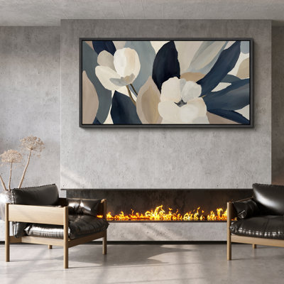 Abstrait fleur botanique abstrait, impression d'art minimaliste moderne Boho