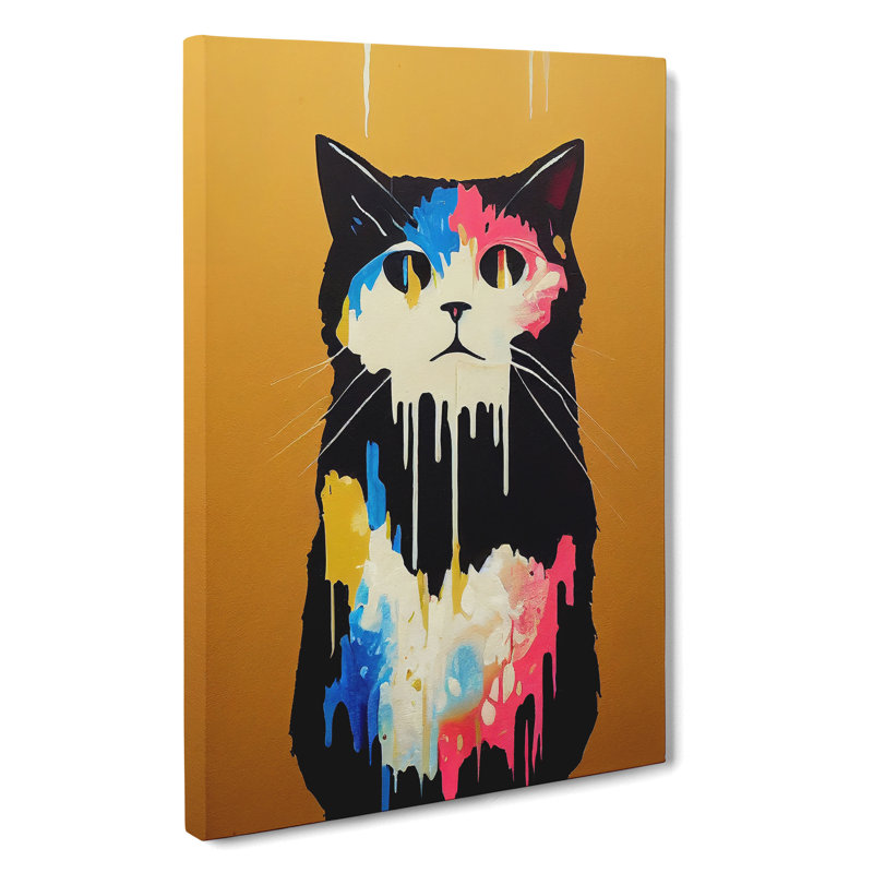 Painted Cat No.2 - Wrapped Canvas, 76cm H x 50cm W x 3cm D