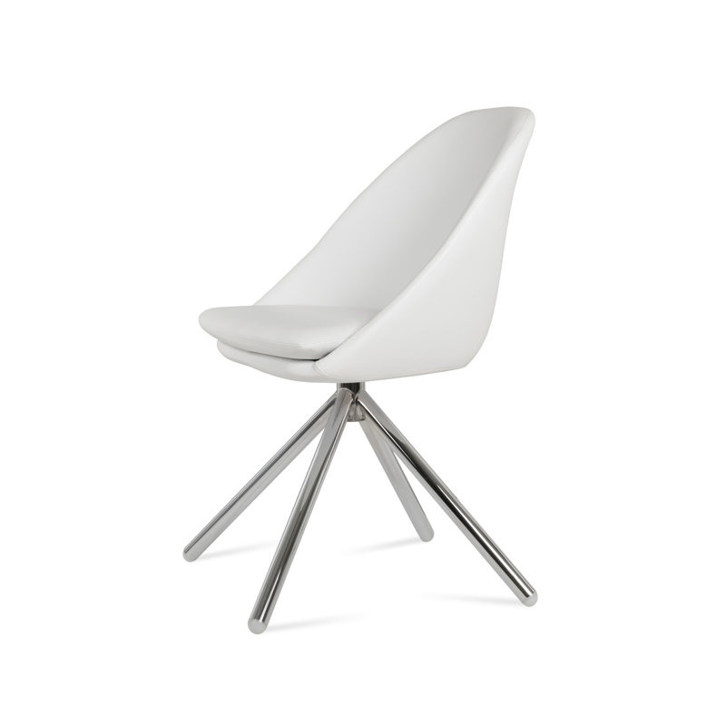 Chaise d'appoint Avanos, Blanc, Chrome