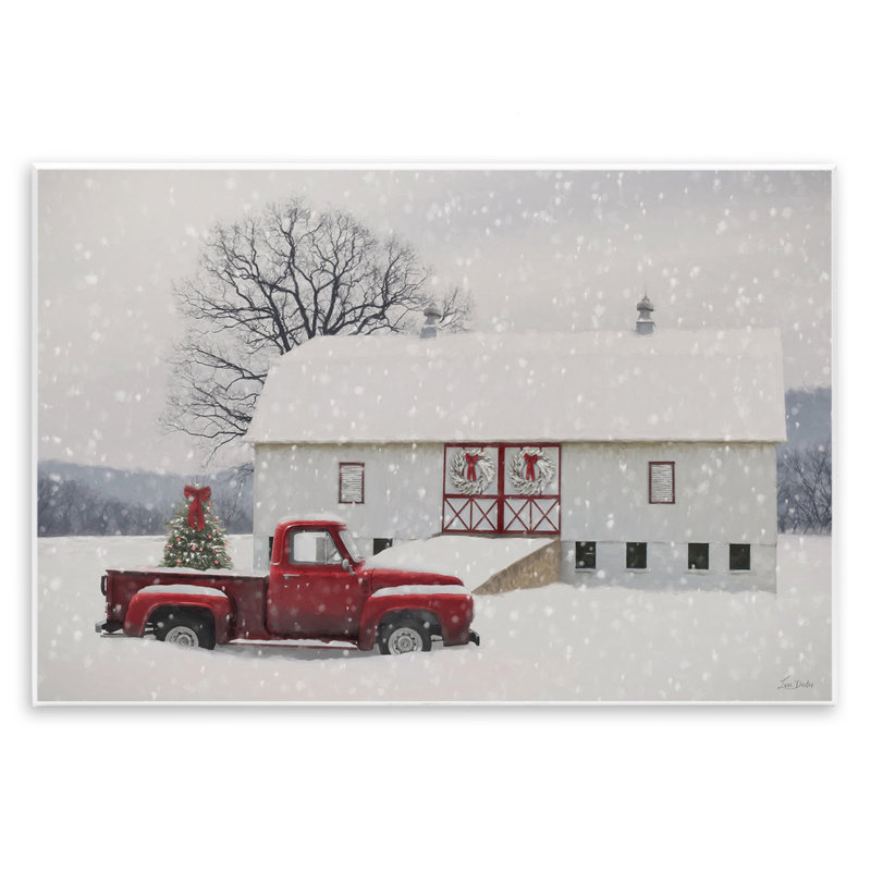«Snowy Farmhouse on Christmas», art mural par Lori Deiter, H 10 po x l 15 po