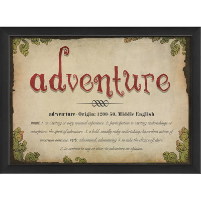 Adventure Definition Framed Textual Art