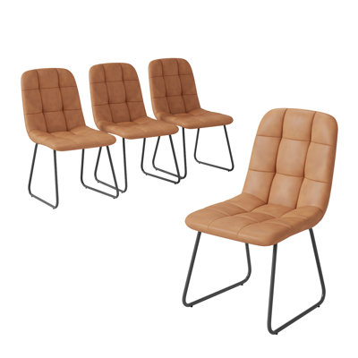 Modern Kitchen Dining Chairs, Upholstered Side Chairs (4 Chairs)