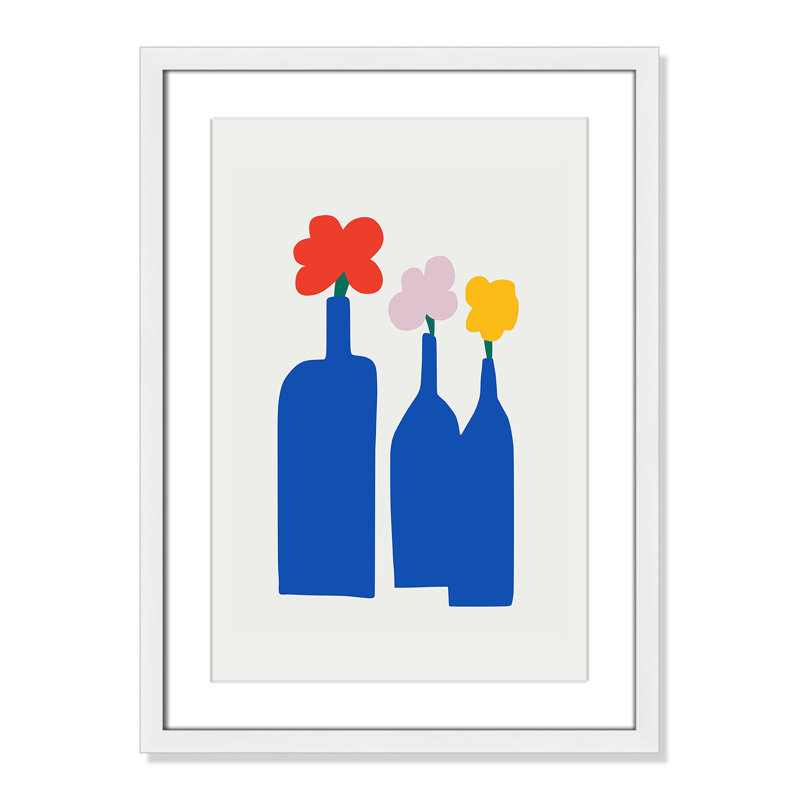 «Bold Blooms Trio Print» par Dean, Blanc satiné, L 17 po x H 23 po, Matted Print