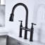 Robinet de cuisine rétractable noir mat - Interrupteur à deux poignées pour un débit et une température de l'eau réglables à 360 ° Buse rotative élevée Surface de nettoyage élargie Matériau laiton Durabilité avec poignées-831176466