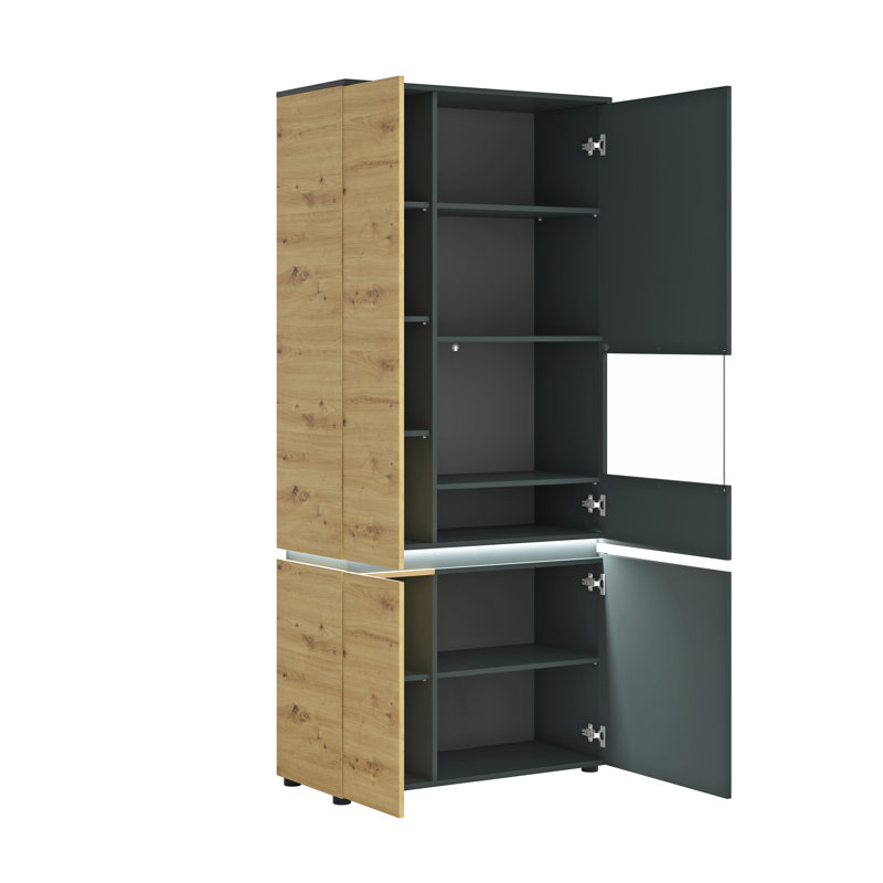 Bobbye Display Cabinet, Right, Oak/Grey
