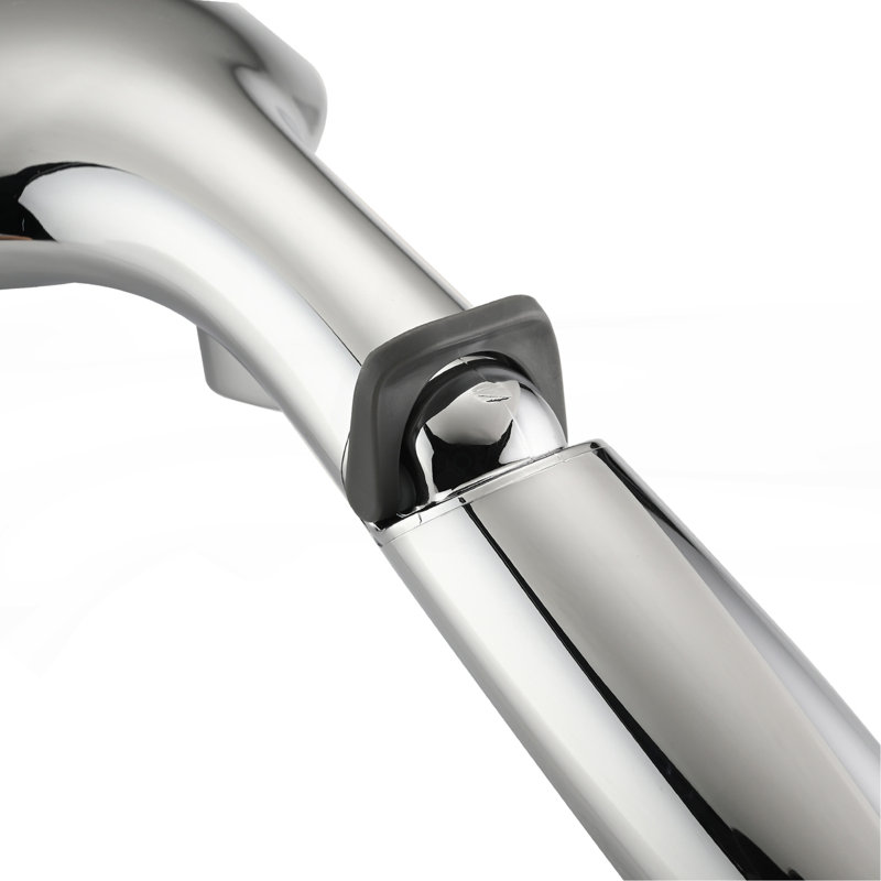 Robinet de baignoire à inverseur relevable avec douche à main à 6 réglages en chrome (soupape brute non incluse)