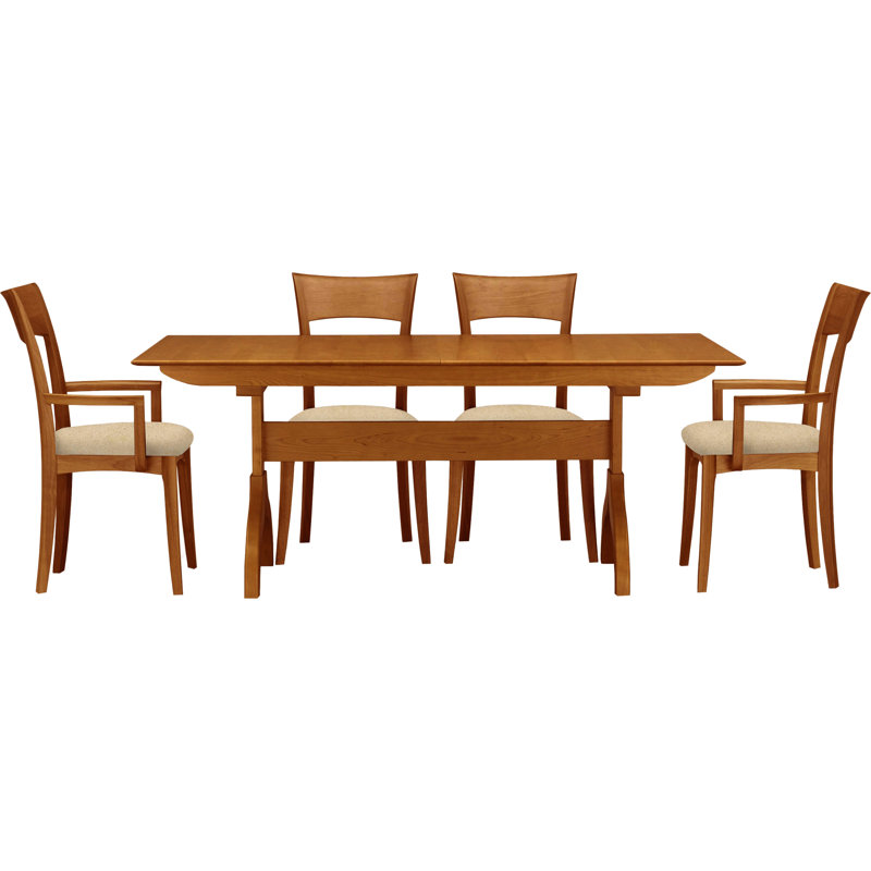 Sarah 5 - Piece Dining Set, Autumn Cherry, Coffee Leather