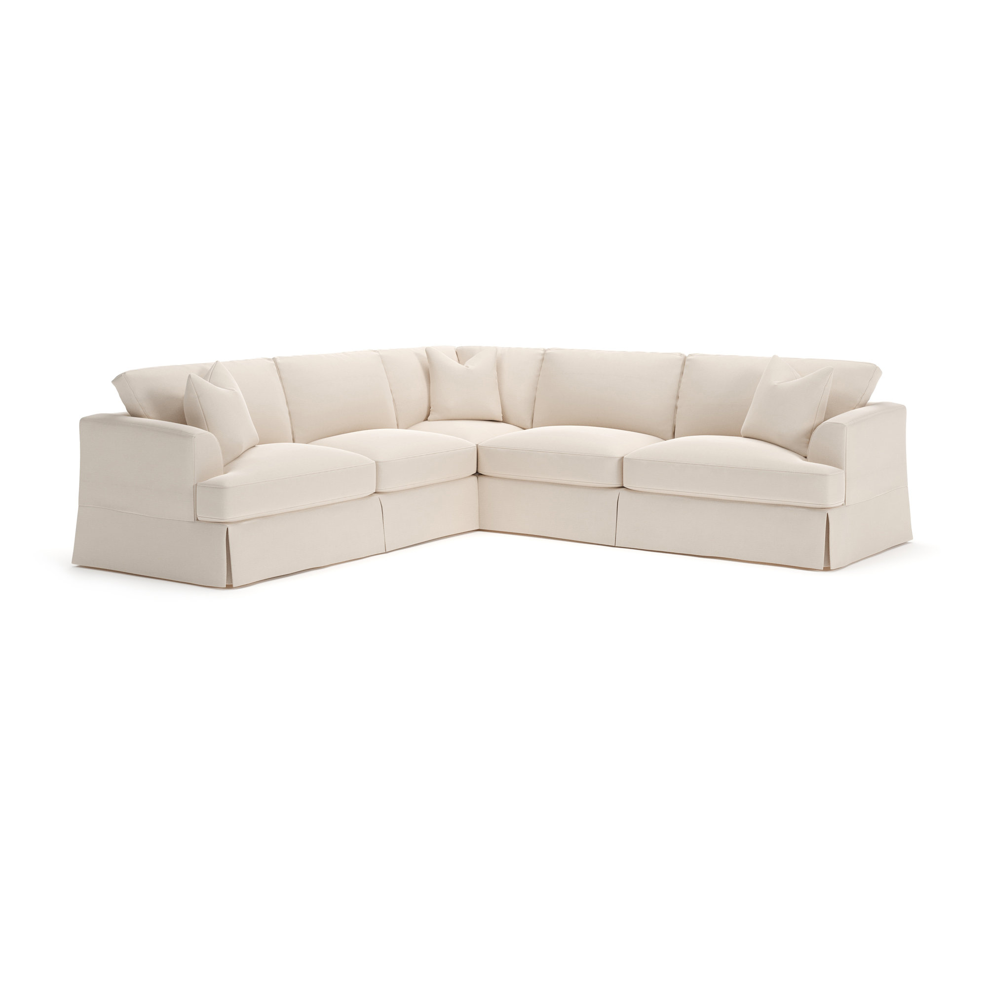 Lucia 4 - Piece Slipcovered L-Sectional, Left Hand Facing, Canvas Sunbrella® Canvas