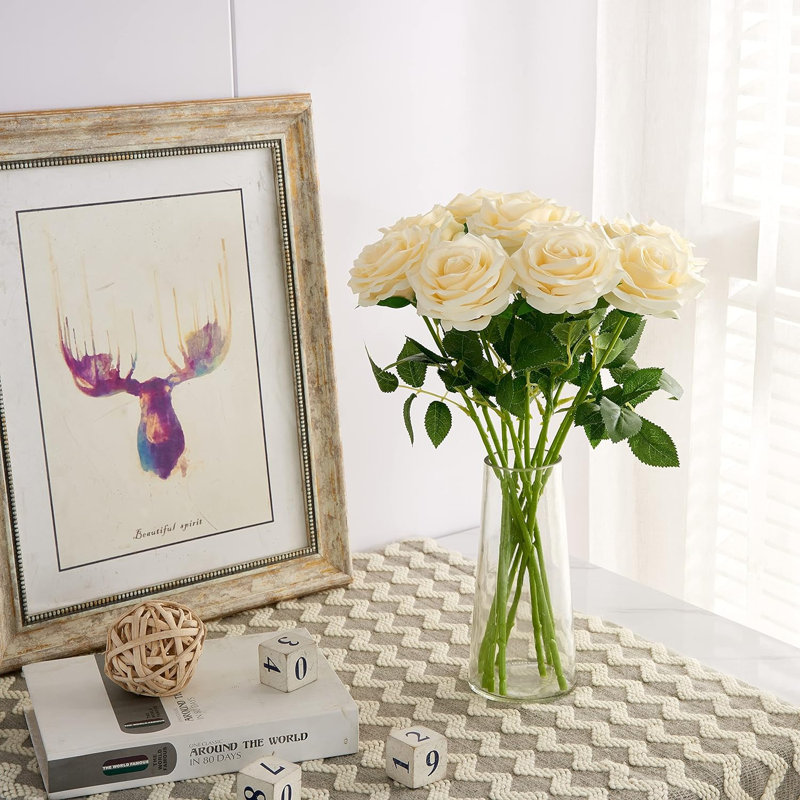 Bouquet de fleurs artificielles 10 pièces, Blanc