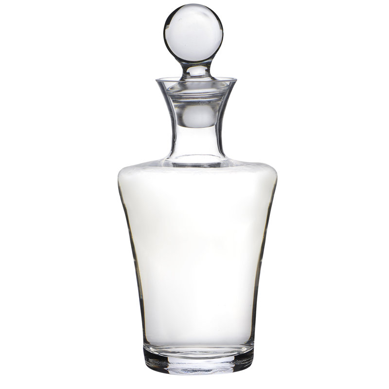 Contemporary Reverse Slope Tall Decanter With Round Stopper