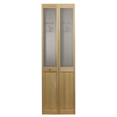 Porte de garde-manger pliante à deux battants en verre