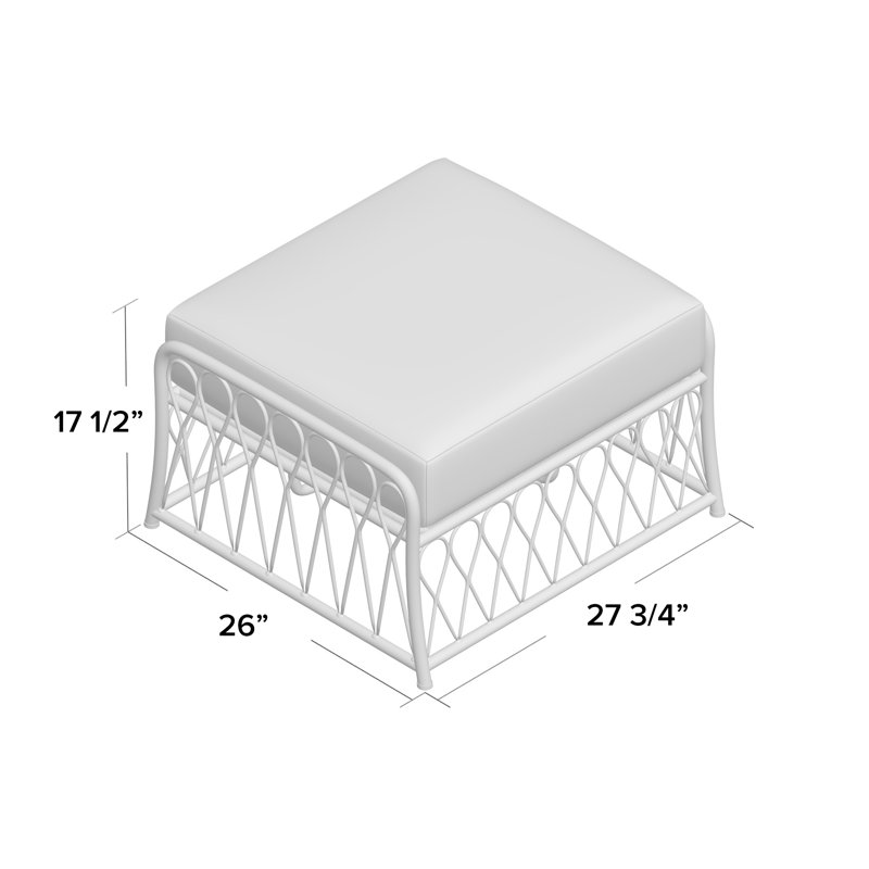 Repose-pieds d'extérieur avec coussin Cane, Impact Vapor gris Sunbrella®