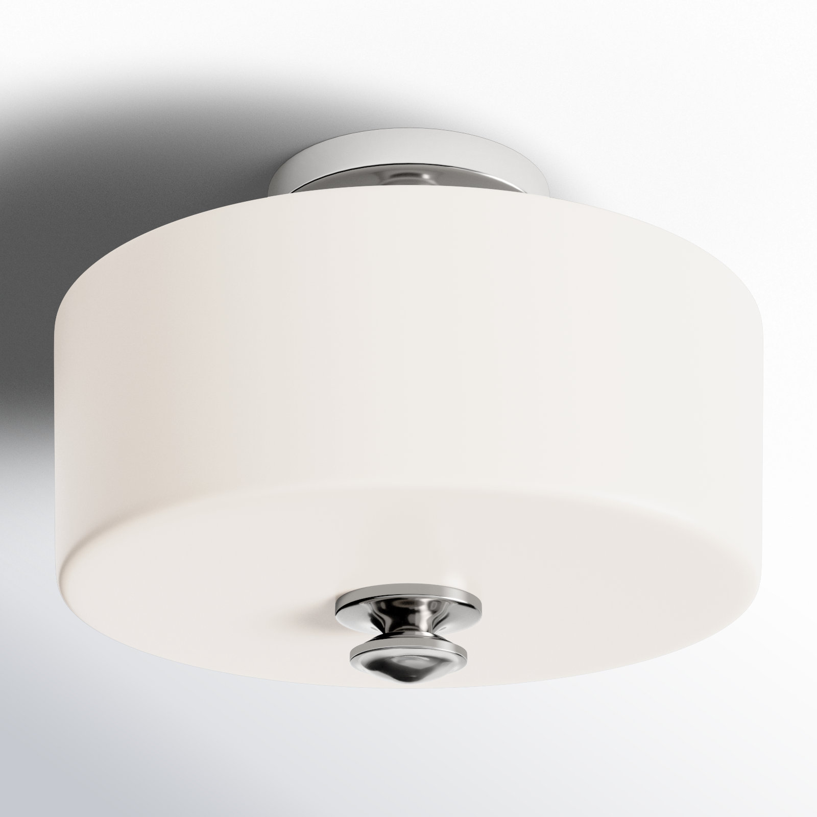 Nula 2 Light Glass Semi Flush Mount, Polished Nickel