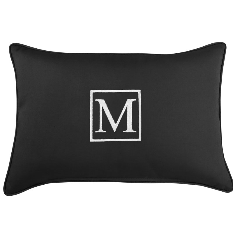 Housse et insert de coussin d'extérieur rectangulaire Kerrell, Noir, M
