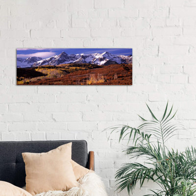 Mountains Covered With Snow And Fall Colours, Near Telluride, Colorado, Usa by Panoramic Images - Wrapped Canvas Panoramic Print