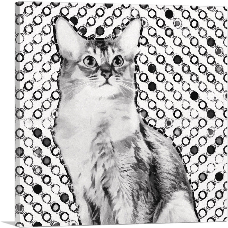 Somali Cat Breed Dots - Reproduction d'art sur toile tendue, H 26 po x l 26 po x P 1,5 po