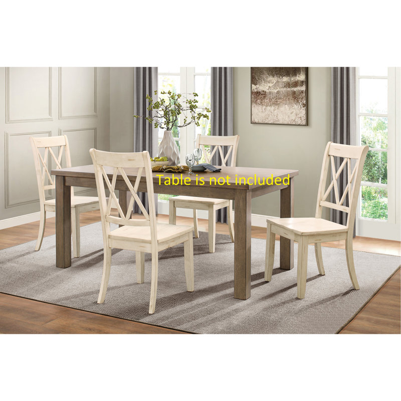 Ensemble de 2 chaises d'appoint décontractées à finition blanche en X, Blanc