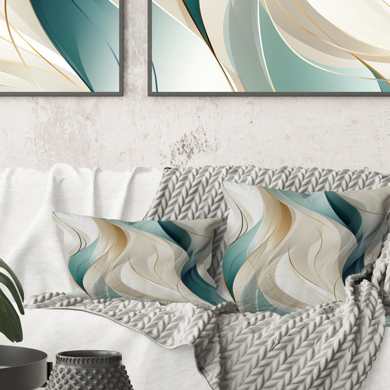 Subdued Elegance I - Abstract Printed Throw Pillow