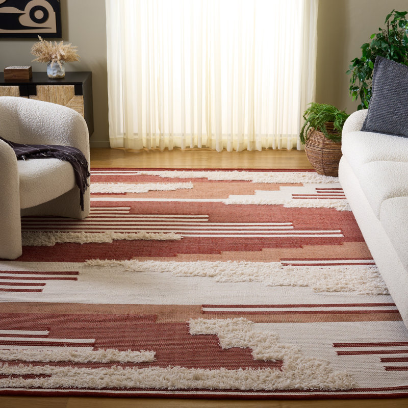 Kenya 280 Hand Woven 80% Wool; 20% Cotton Geometric Rug, Rectangle 8' x 10'