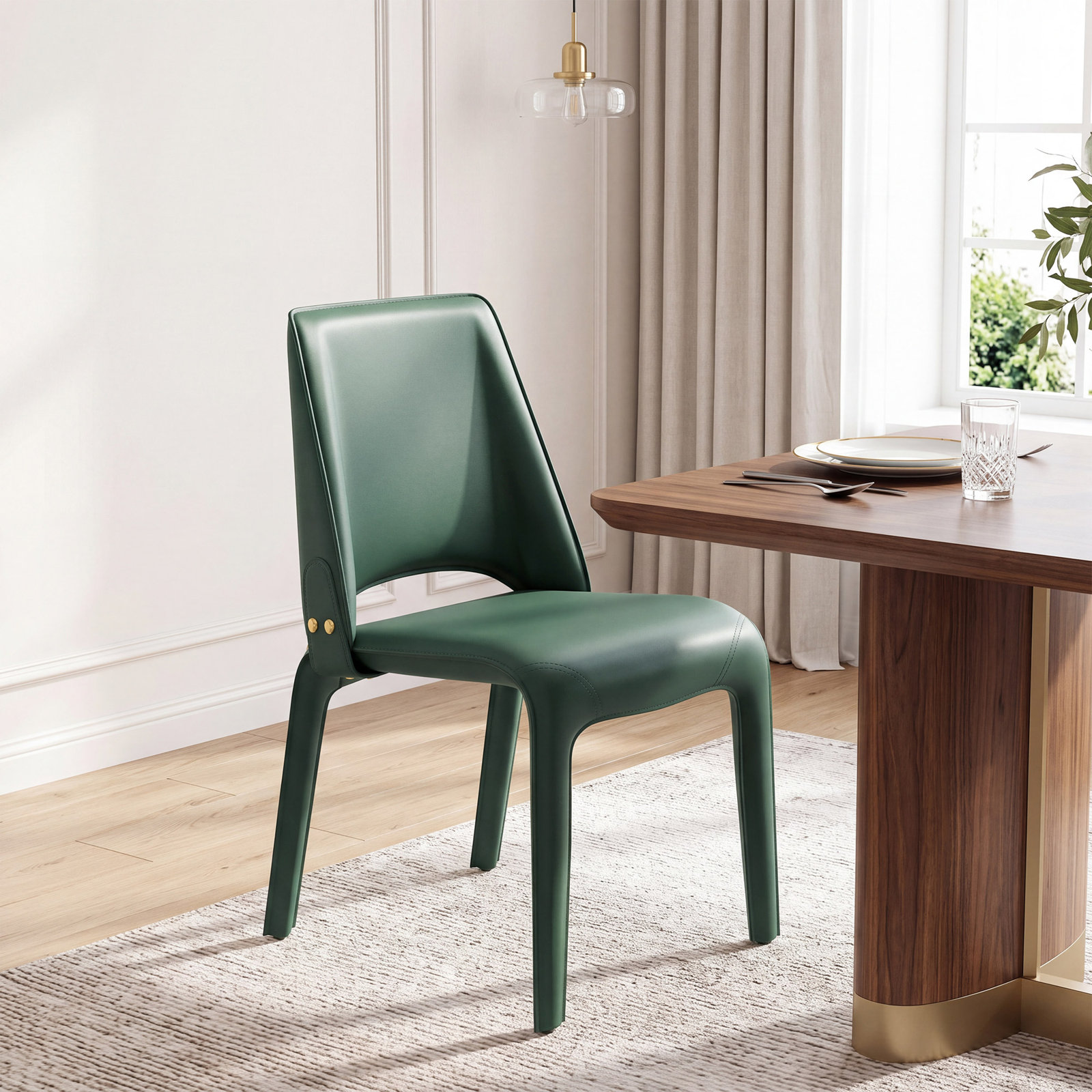 Vannes Dining Chair, 1, Green, No Assembly Needed