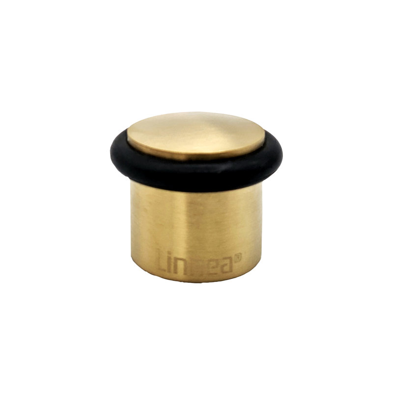 Stainless Steel Floor Mount Stop, Satin Brass/Black