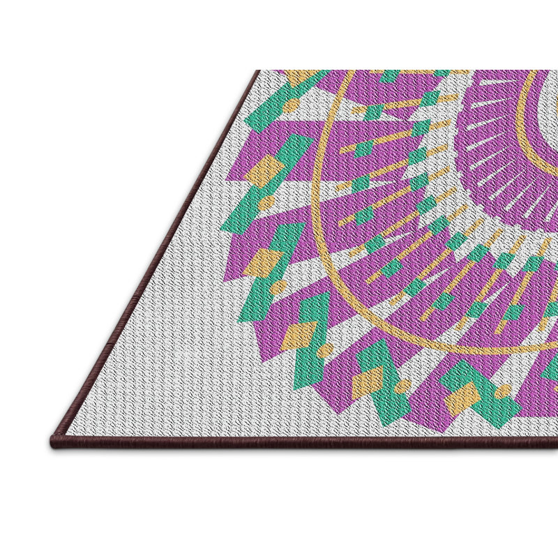 Tapis oriental en laine et polyester tissé à la machine à motif oriental jaune et vert, Rectangle 3 pi x 5 pi
