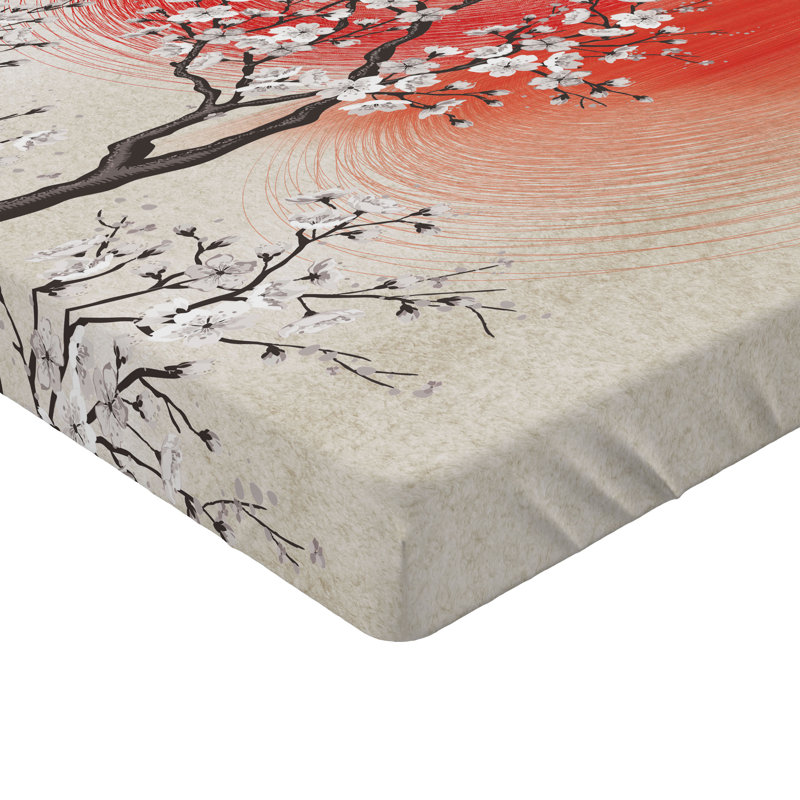 Ensemble de 2 draps-housse Ambesonne Cherry Blossom, California King Fitted Sheet