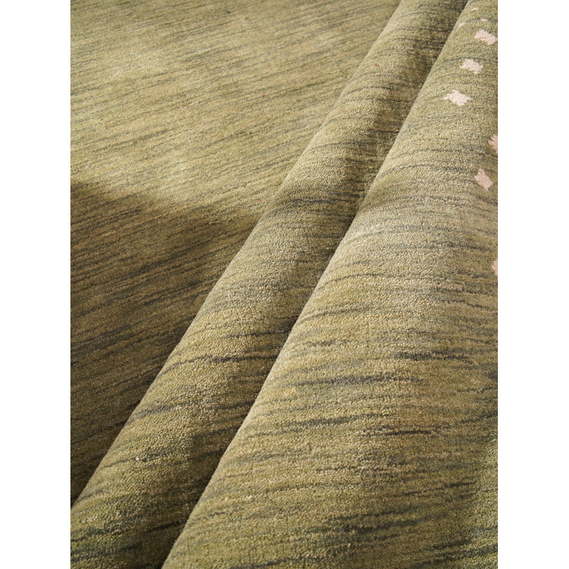 Hand Knotted Loom Wool Eco-Friendly Area Rugs - Beige Color | Contemporary Modern Design | High Pile | Thick Handmade Anti Skid Rugs for Living Room