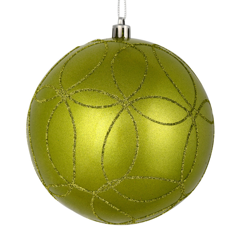 Ornement boule bonbon avec cercle scintillant, Lime