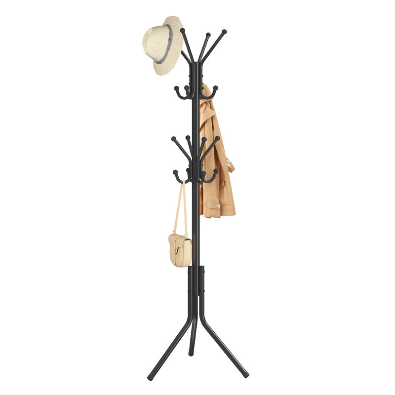 Steel Freestanding 16 - Hook Coat Rack, Black