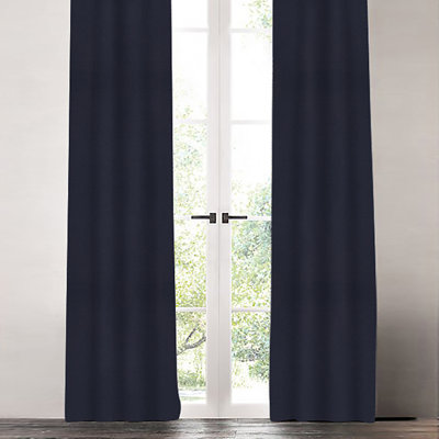 Solid Linen Room Darkening Curtains / Drapes Single Panel