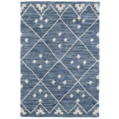 Kota Indigo Handwoven Wool Rug