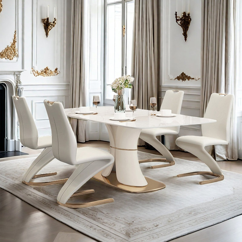 Modern luxury rectangular dining table sets, 29.5''H x 55.1''W x 31.5''W