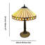 Art Deco Table Lamp, 40.5 cm Diameter Tiffany Style Beige Glass Shade, Tree Base
