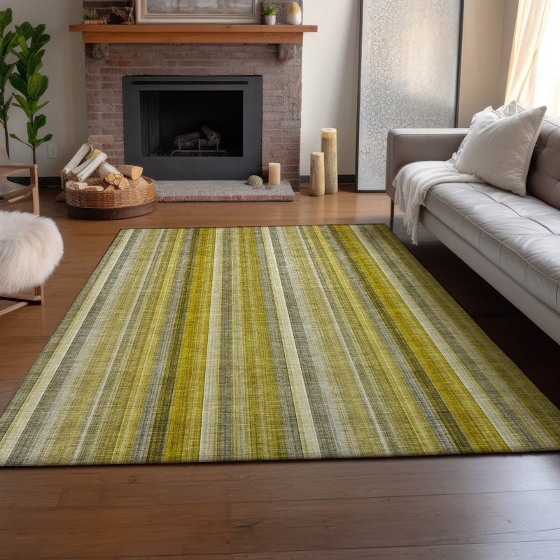Tapis doré de qualité supérieure lavable à la machine Cerrito AMF543, Rectangle 10 pi x 14 pi