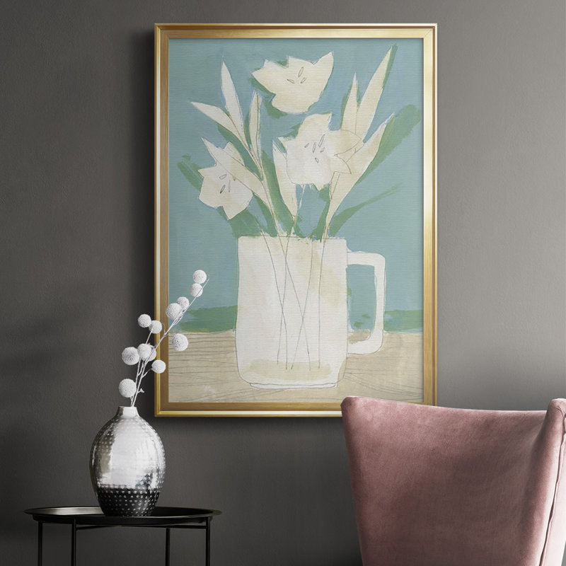 Reproduction encadrée haut de gamme Mute Spring Arrangement III - prêt à être suspendu, Encadrement doré