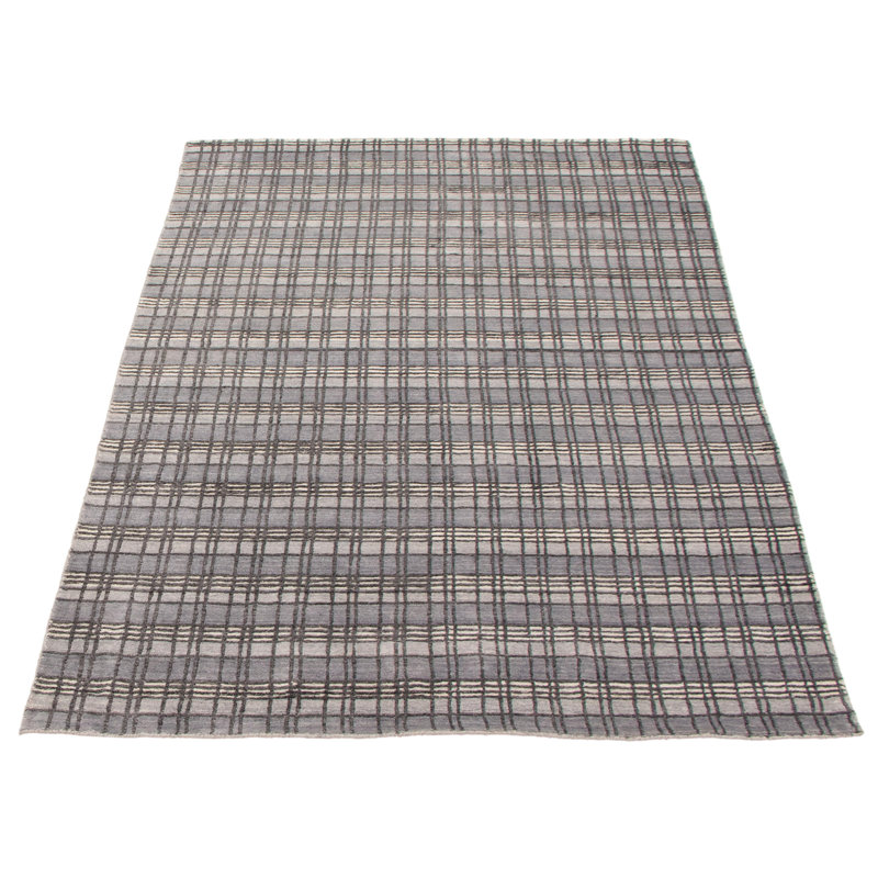Tapis gris en laine tissé à la main Dorcaster