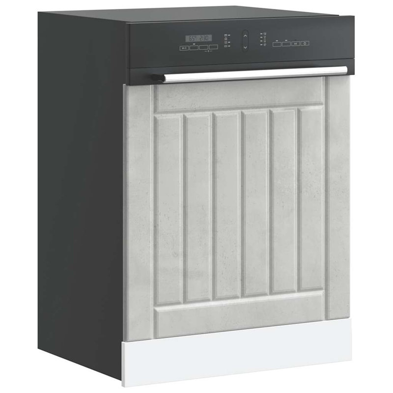 Dishwasher Panel Lucca Oak Engineered Wood, Concrete Grey, 67cm H x 60cm W x 1.5cm D