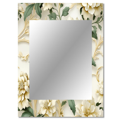 Howell Vintage Lace Trellis Victorian Pattern - Floral Wall Mirror, Floral Decorative Mirror, Printed Metal Art