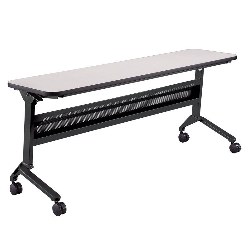 Folkstone Gray 18 x 72 Rectangular Training Table with Black Base