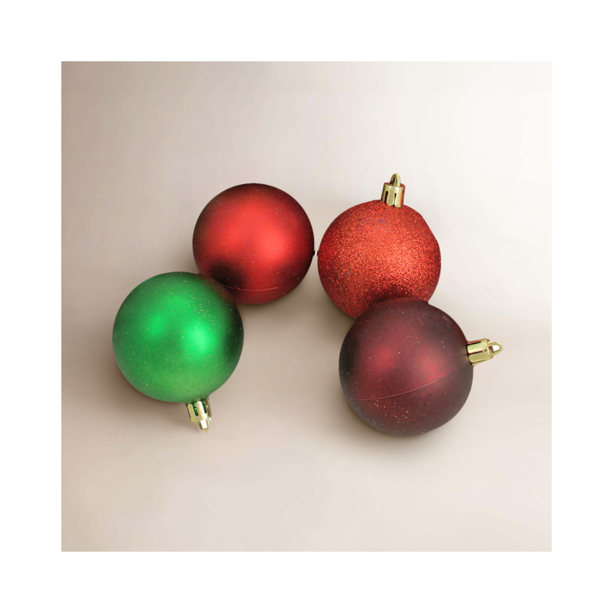 Shatterproof Christmas Ball Ornaments 2.5" (60mm), Red/Burgundy/Green