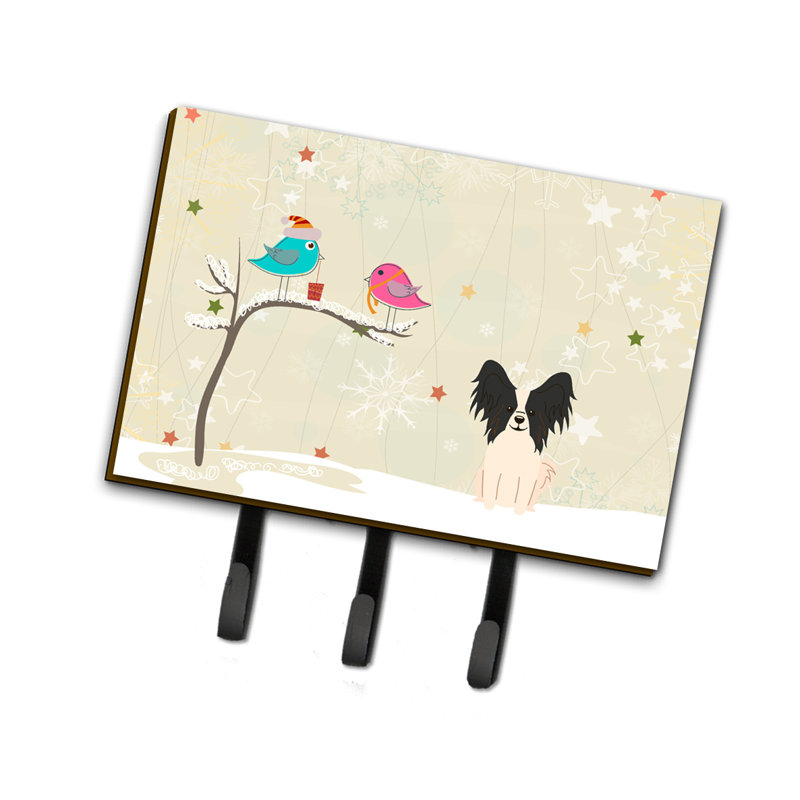 Porte-clés ou laisse de papillon christmas, Noir / Beige