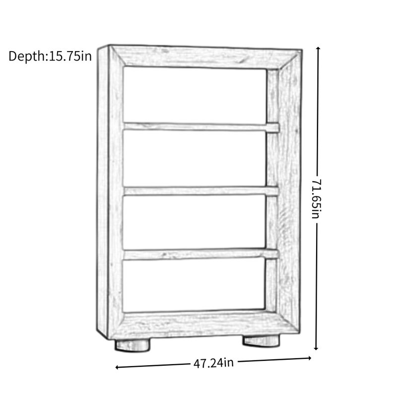 Simple and Retro Pine Wood Display Cabinet