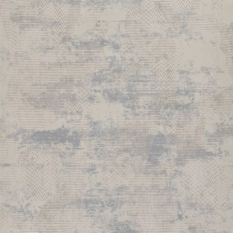 Erla Polyester Blend Abstract Light Blue Area Rug 5' X 7'6", 5' X 7'6"