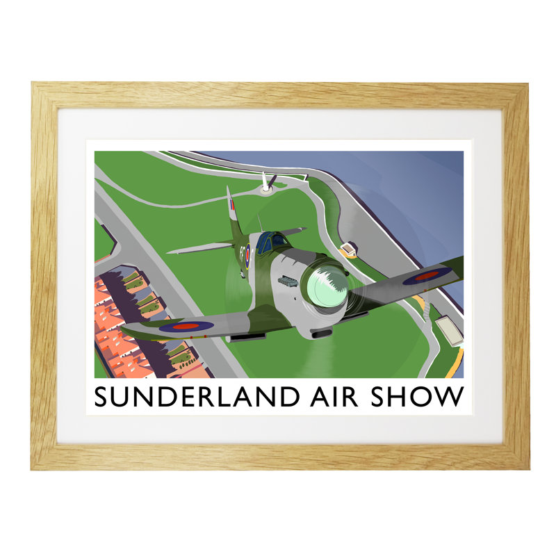 Sunderland Air Show 3 - Print, 30cm H x 40cm W x 3cm D, Oak Framed